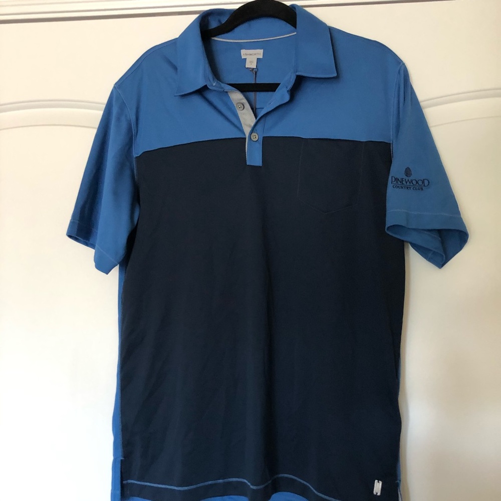 NWT Ashworth “Pinewood CC” Blue Golf Polo M